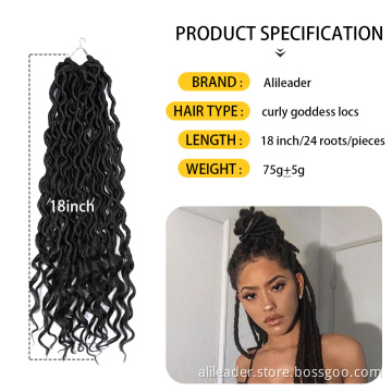 18-calowy Faux Locs Falista Bogini Locs Szydełkowe Włosy